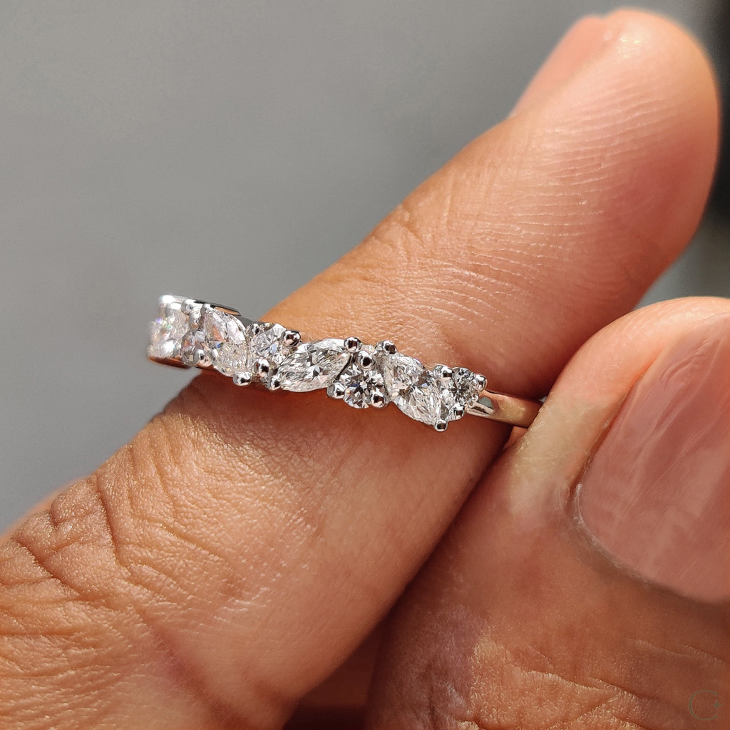 Half Eternity Wedding Band In Rose Gold