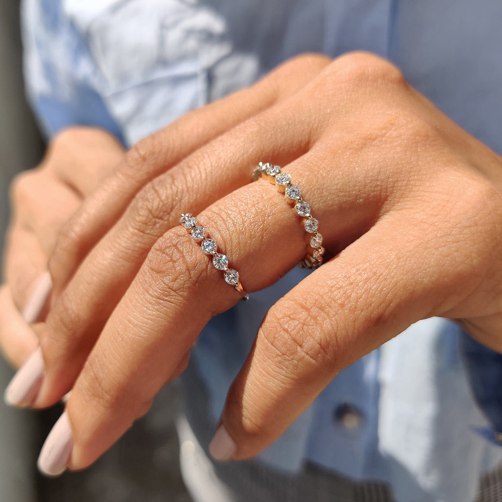 Shared Prong Rose Gold Eternity Band