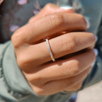 Round Moissanite With Yellow Gold Eternity Band