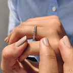 Round Cut Eternity Yellow Gold Wedding Band
