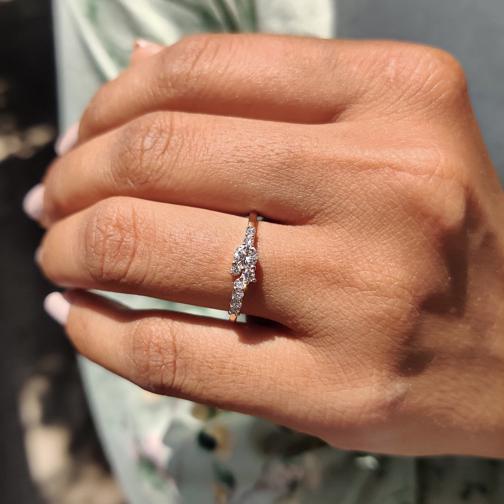 Round Cut Diamond Cluster Wedding Band