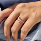Double Bezel Set Two Stone Wedding Band