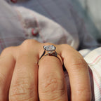 Princess Cut Solitaire Ring in a Cathedral Setting