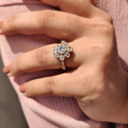 Round Halo Engagement Ring In Bezel Setting Style