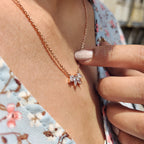 Arc Marquise Moissanite Pendant In Four Stone Design