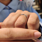 Round Cut Vintage Style Chevron Wedding Band