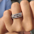 Three Row Pave Band With Clean Channel Set Style