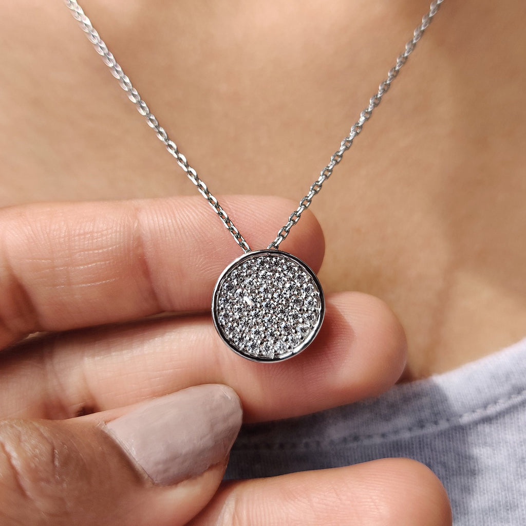 Lab Grown Round Diamond Cluster Pendant