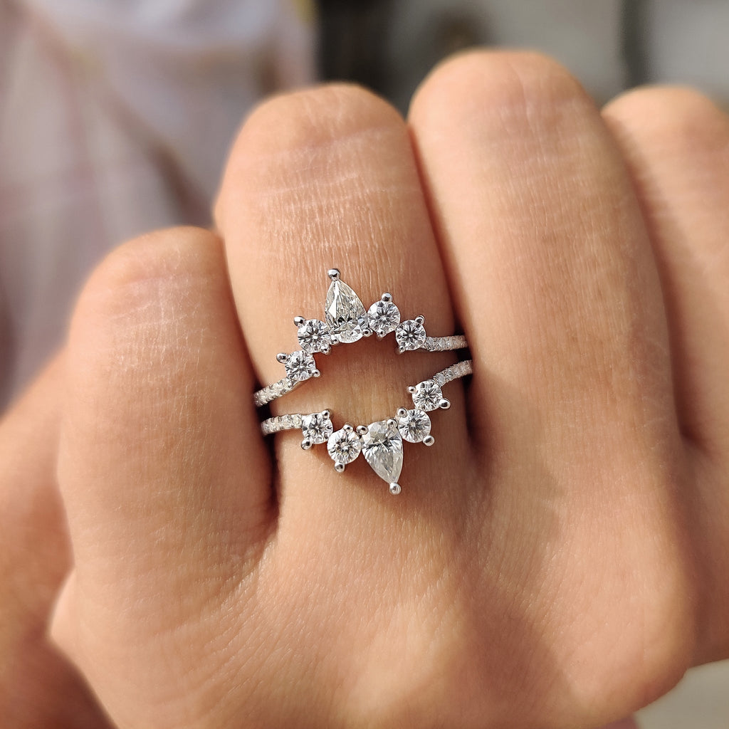 Wrap Guard Pear Cut Wedding Band