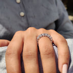 Round Cut Diamond Half Eternity Band In Secure Prong Style