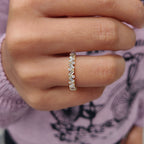 Baguette And Round Wedding Band In Zig Zag Style