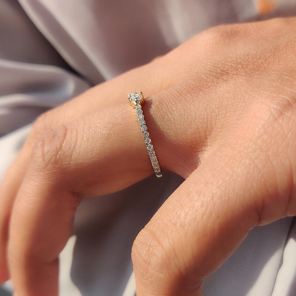 Yellow Gold Eternity Band With Round Diamond