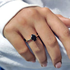Double Prong Back Oval Cut Engagement Ring