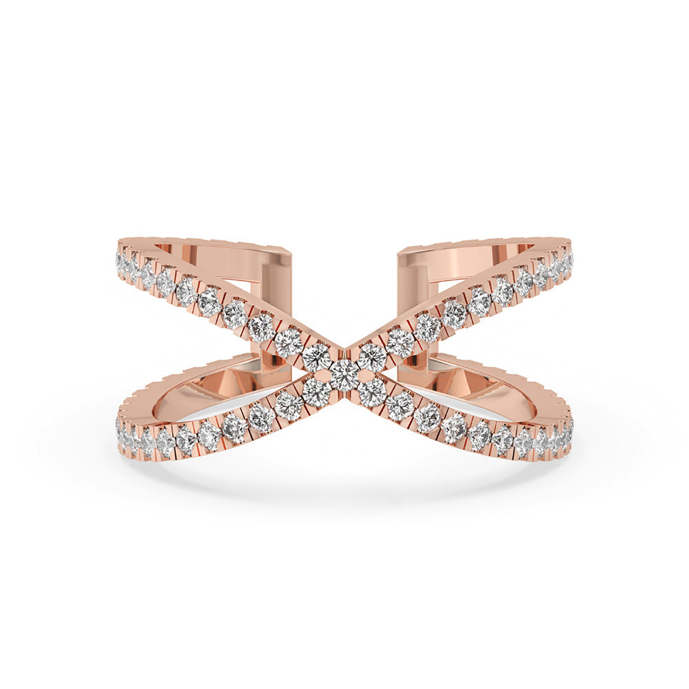 Criss Cross Band – Unique Diamond Setting Sparkle Imagen principal del producto