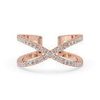 Criss Cross Band – Unique Diamond Setting Sparkle