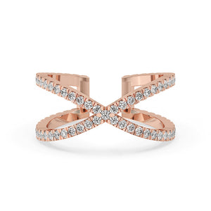 Criss Cross Band – Unique Diamond Setting Sparkle