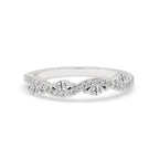 Twisted Wedding Band – Unique Round Diamond Setting