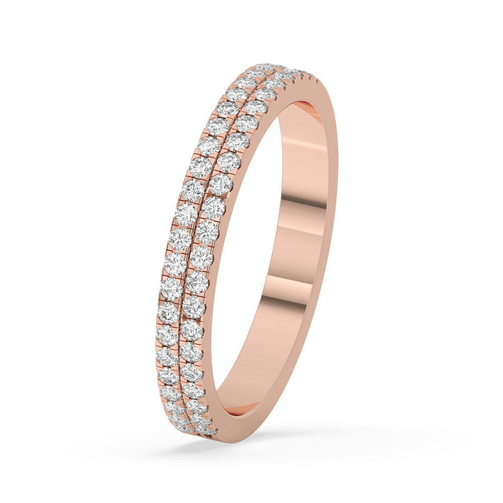 Round Diamond Eternity Band with Two Rows