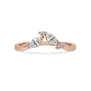 Marquise Diamond Wedding Band – V Shape Style