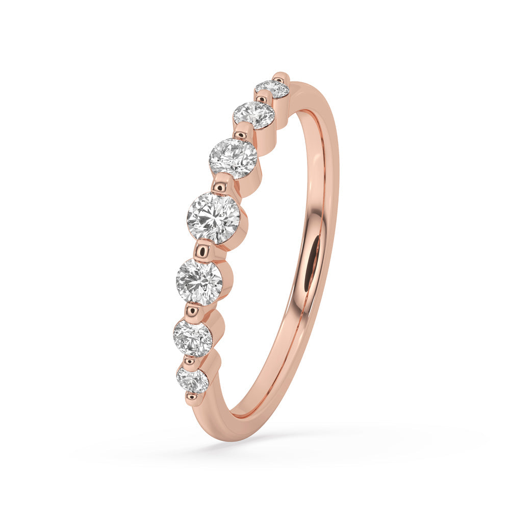 Rose Gold Wedding Band – Round Diamond