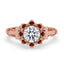 Flower Engagement Ring with Dazzling Round Diamond