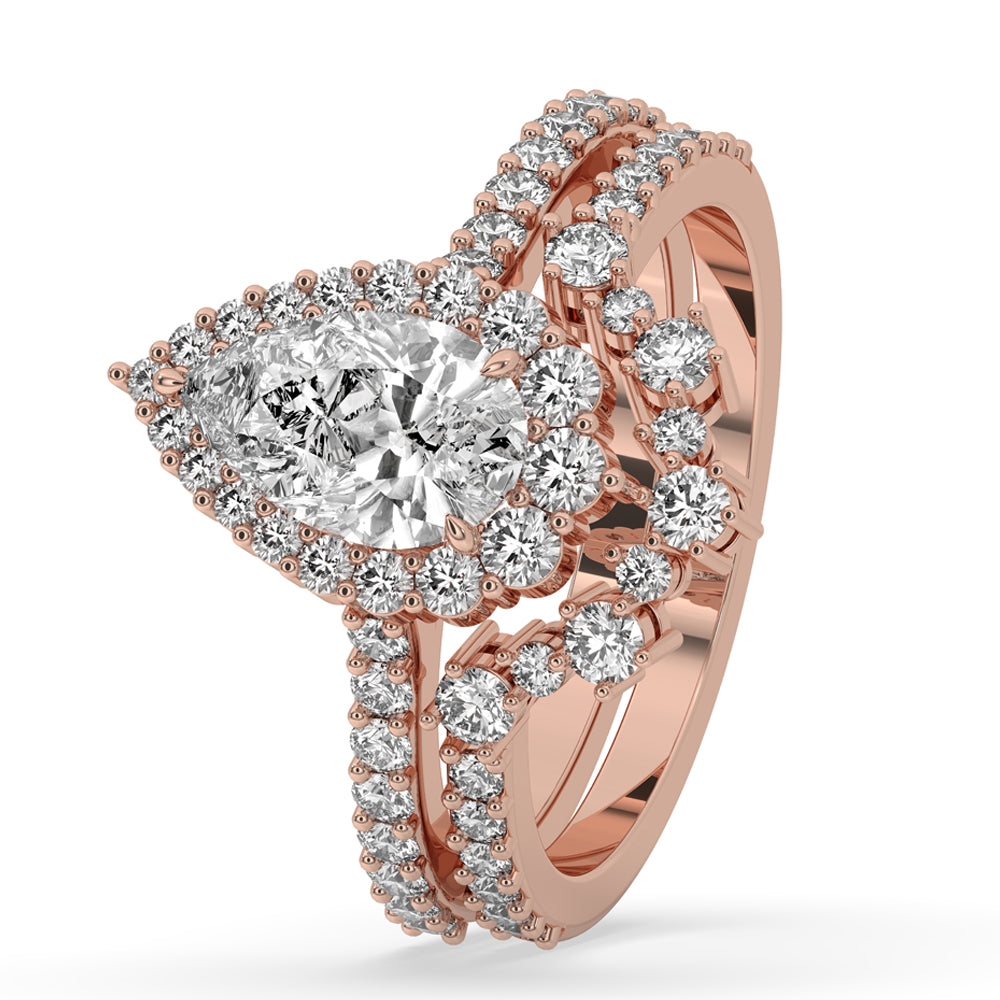 Pear Shaped Engagement Ring In Elegant Prong Setting Main image