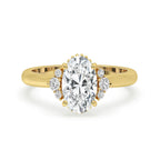 Oval Diamond Engagement Ring In Yellow Gold