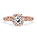 Round Halo Engagement Ring With Side Stones