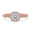 Round Halo Engagement Ring With Side Stones