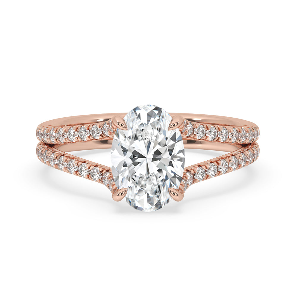 Hidden Halo Oval Engagement Ring Immagine principale del prodotto