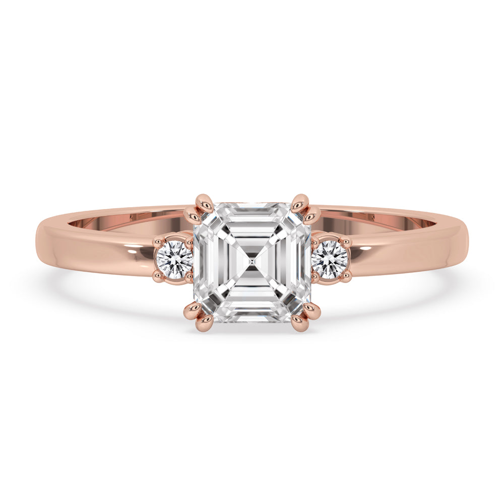 Asscher Cut Diamond Ring with Elegant claw prong setting Main image