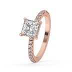 Two Carat Princess Cut Diamond Claw Prong Perfection