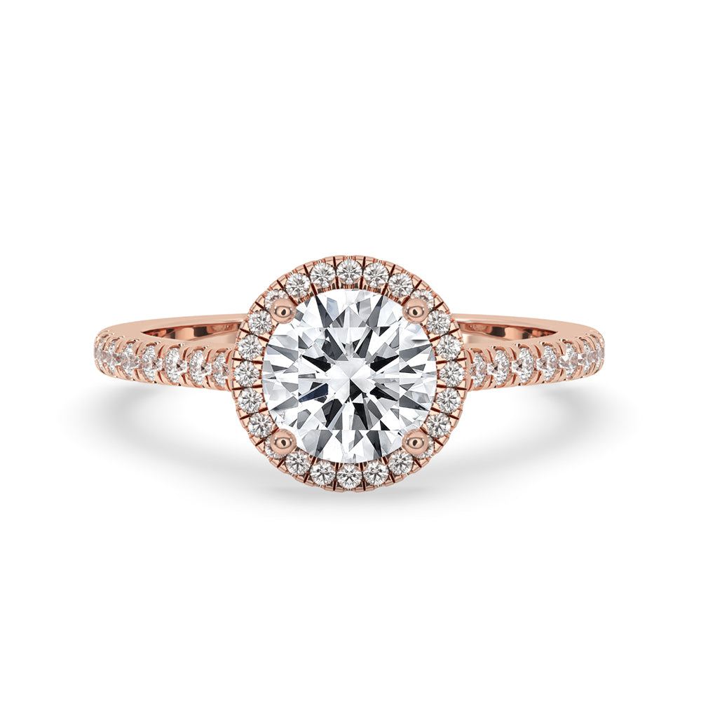 2 Carat Round Cut Diamond Ring in Cathedral Setting