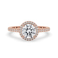 2 Carat Round Cut Diamond Ring in Cathedral Setting