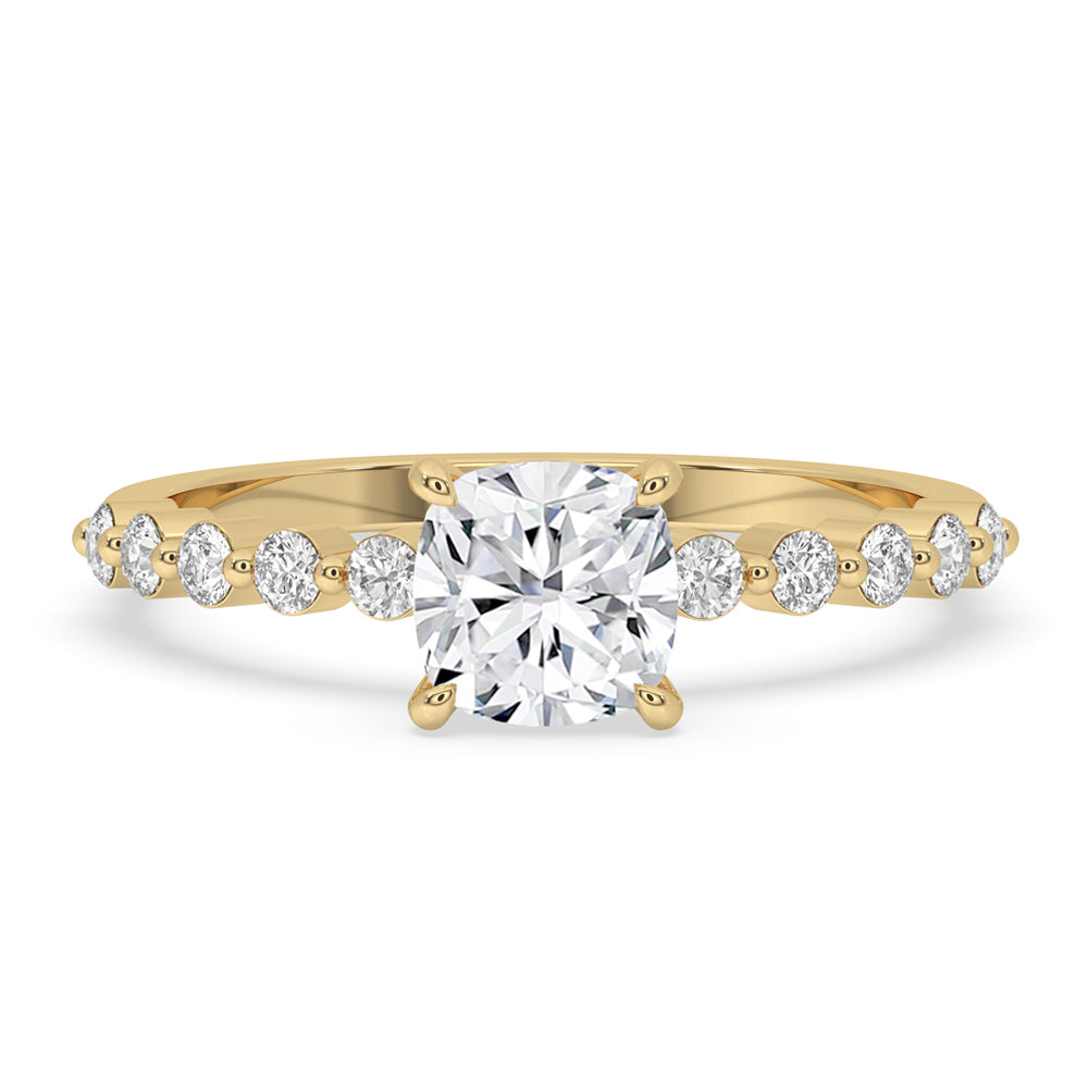 Cushion Diamond Engagement Ring with Pave Setting Main image