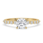 Cushion Diamond Engagement Ring with Pave Setting