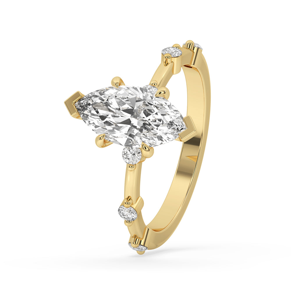 Marquise Diamond Engagement Ring with Claw Prong Setting