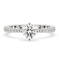 Round Cut Pave Diamond Ring
