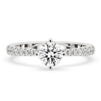Round Cut Pave Diamond Ring