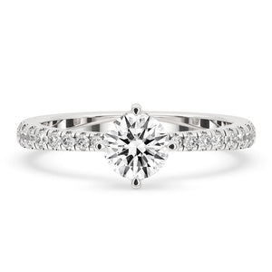 Round Cut Pave Diamond Ring