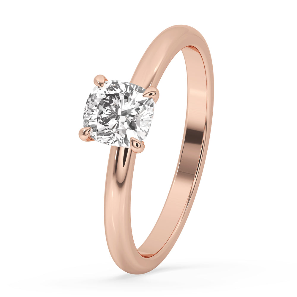 Cushion Cut Ring With Solitaire Style Secondary image