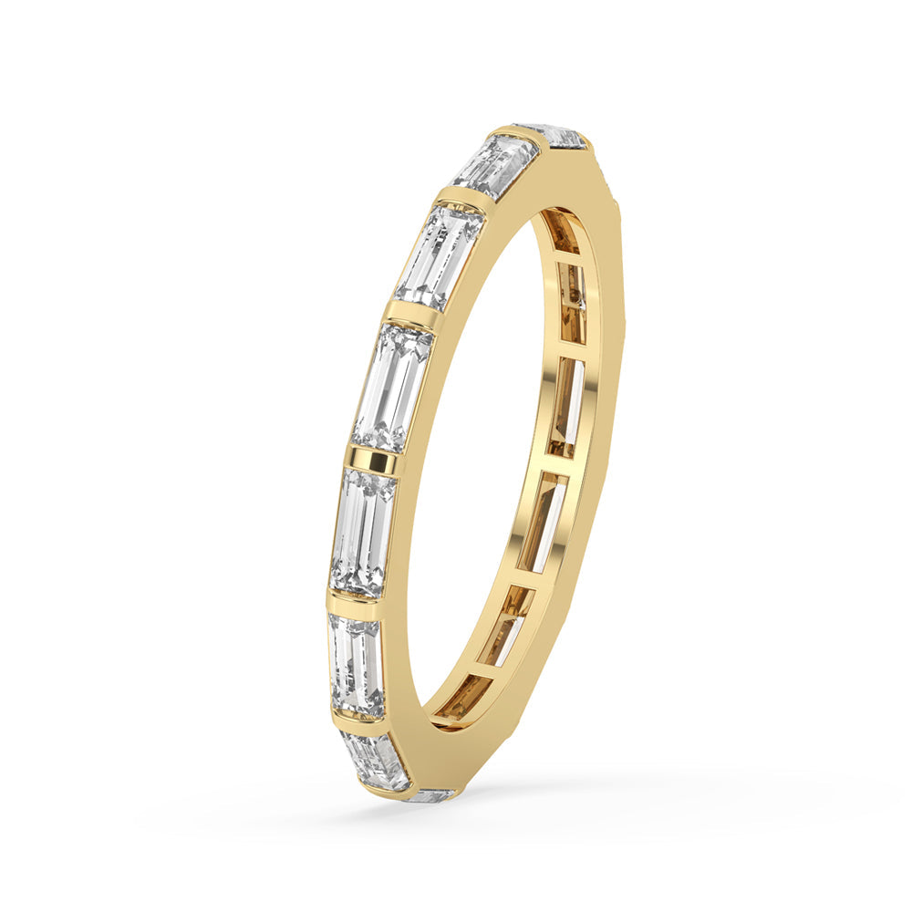 Baguette Diamond Wedding Band - Bar Setting