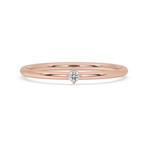 Dainty Engagement Ring Lab Grown Diamond in Rose Gold