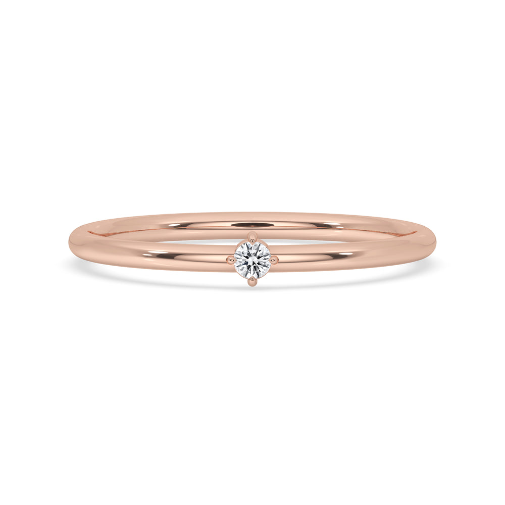Dainty Engagement Ring Lab Grown Diamond in Rose Gold
