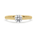 Single Diamond Engagement Ring Round Diamond in Gold Setting