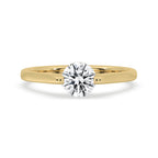 Single Diamond Engagement Ring Round Diamond in Gold Setting