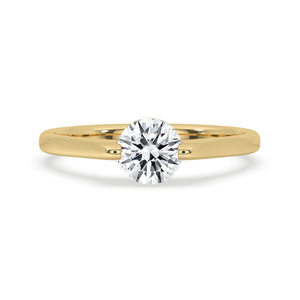 Single Diamond Engagement Ring Round Diamond in Gold Setting