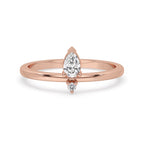 Two Stone Engagement Ring Rose Gold with Double Sparkle