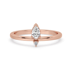 Two Stone Engagement Ring Rose Gold with Double Sparkle