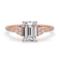 Emerald Cut Engagement Ring with Sparkling Micro Pave